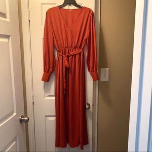 Rust Orange Maxi Dress / Bridesmaid Dress